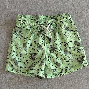 Art Class Mint Green Monster Patterned Swim Shorts - XS 4/5